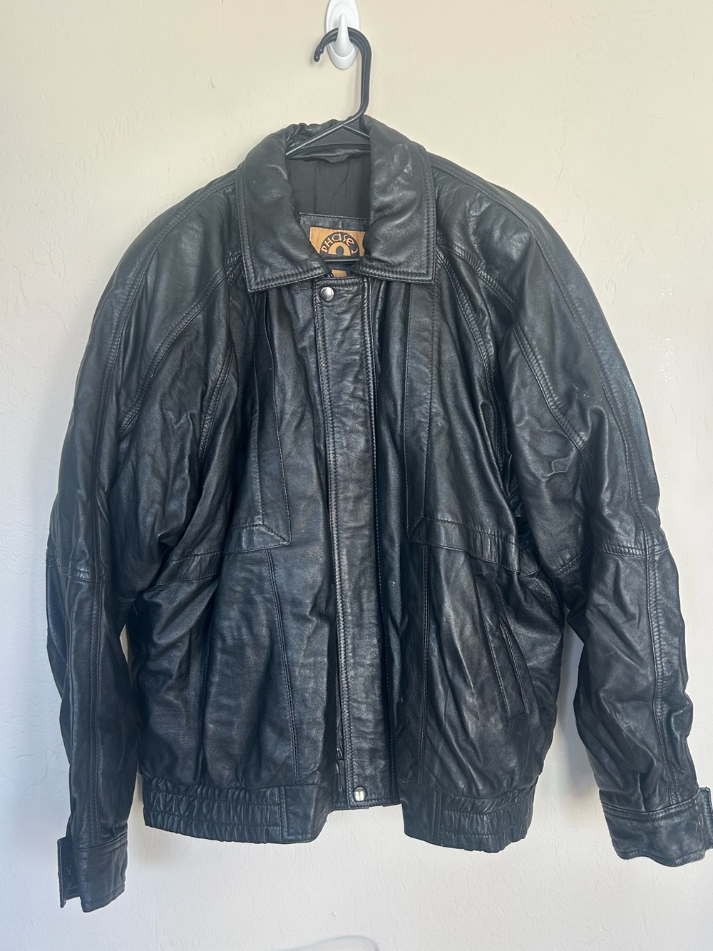 Vintage PHASE 2 Leather Jacket Mens Size Large (1884)